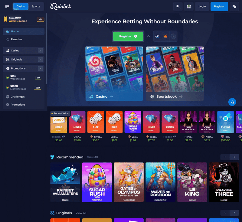Rainbet Casino Gamings Library